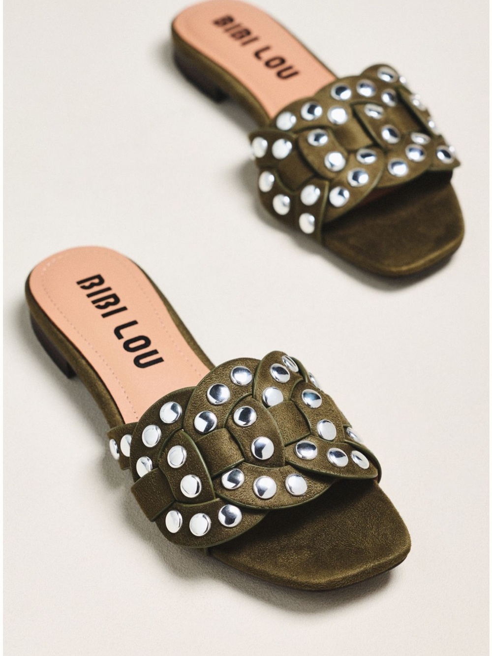 Bibi Lou Stuffed Faux Suede Slides 9 NEW